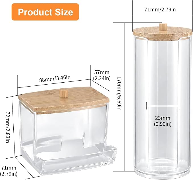 2 PCS Cotton Swab Dispenser, Pad Holder - Image 2