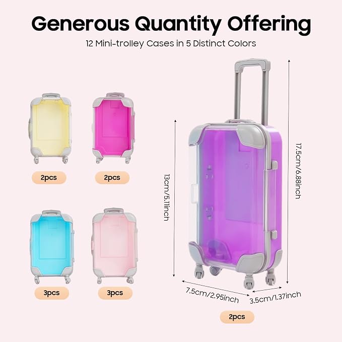 KWHXJ 12 Pack Mini Suitcase Party Favor Gift Box, Empty Mini Luggage Packaging - Image 4