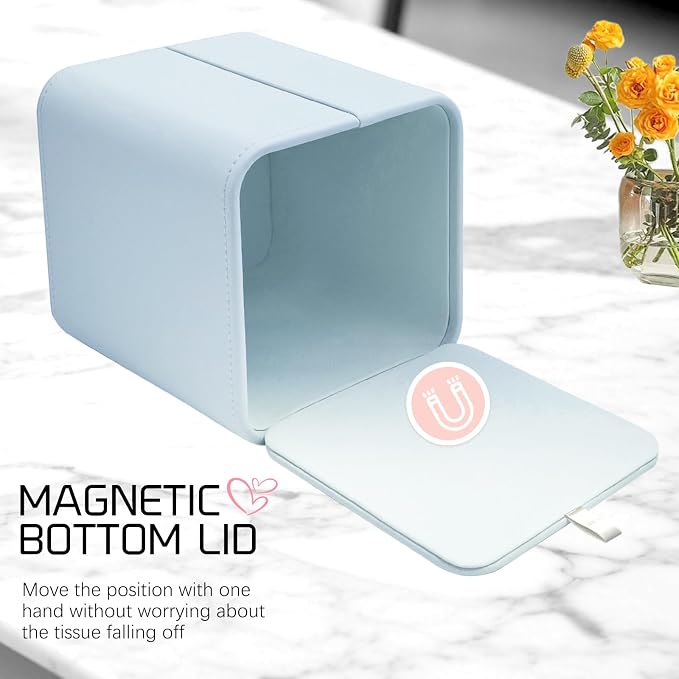 Tissue Box Holder Square PU Leather Stylish Facial Tissue Box - Image 2