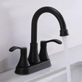 Matte Black Bathroom Sink Faucet, 2-Handle 4 Inch Centerset Lead-Free Modern by VALISY