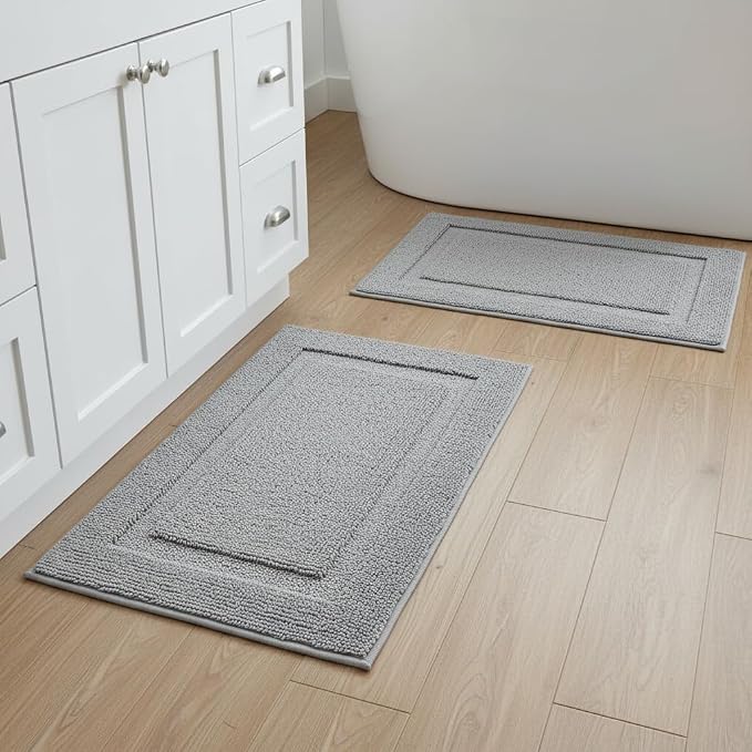 SHACOS Super Soft Bathroom Rugs Set of 2 Pieces 20x32 + 16x24 inch Non Slip - Image 8