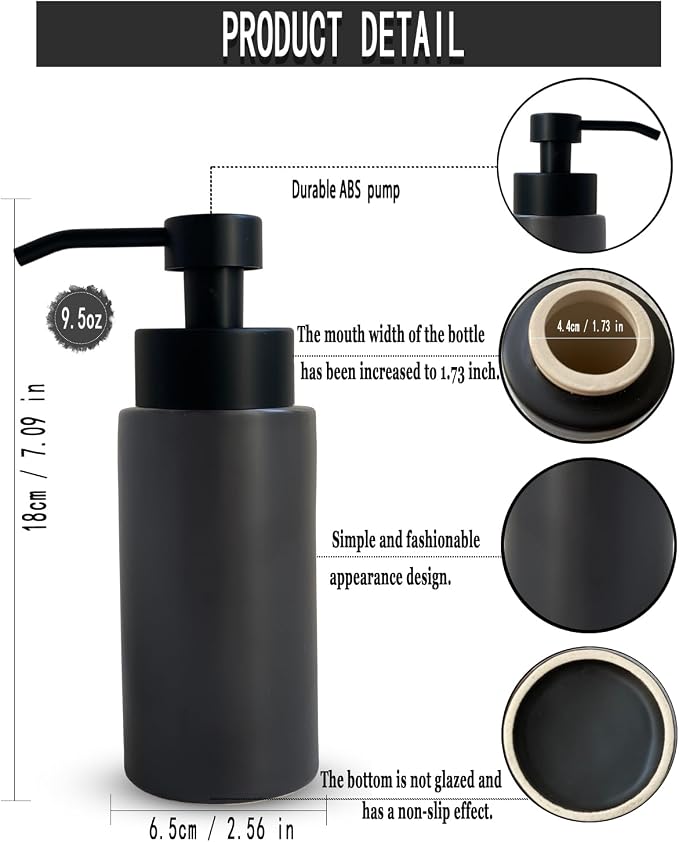 9.5 Oz Foaming Soap Dispenser for Bathroom, Kitchen Foam Soap Dispenser - Image 6