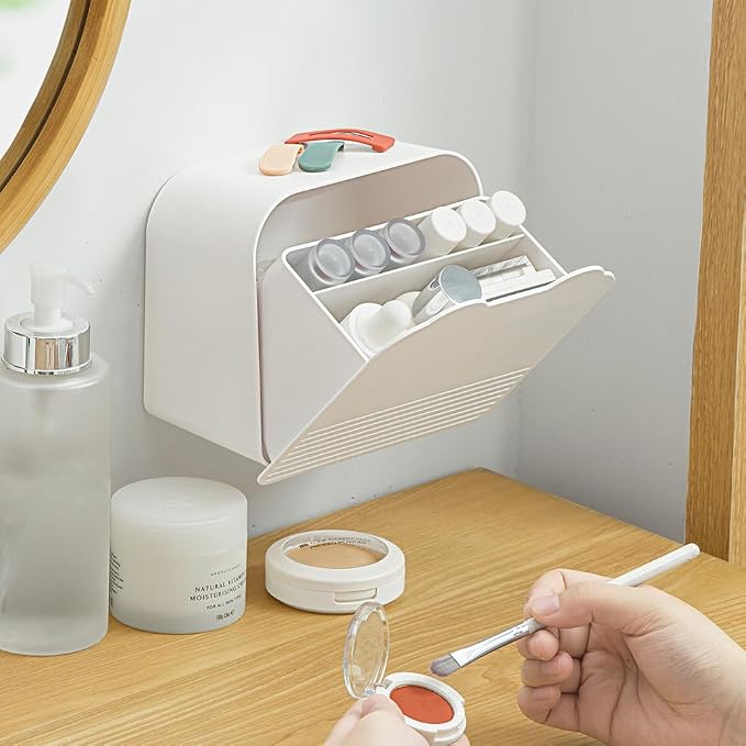 Poeland Wall Mounted Storage Box Small Item Organizer Sanitary Napkins Holder - Image 2