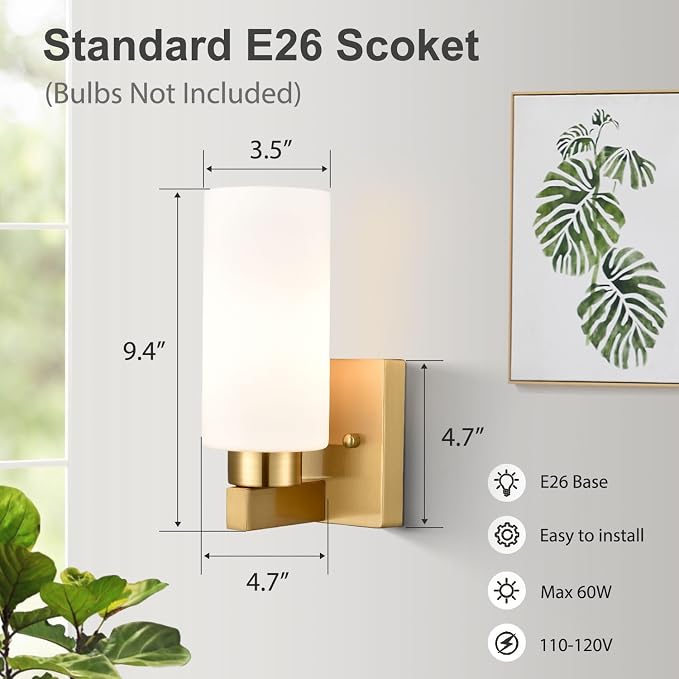 Modern Wall Light Fixtures Brass Bathroom Vanity Light - Image 4