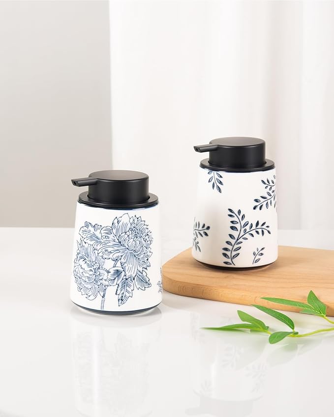 Hand Soap Dispenser for Bathroom, Ceramic Lotion Dispenser, Chinoiserie - Image 6