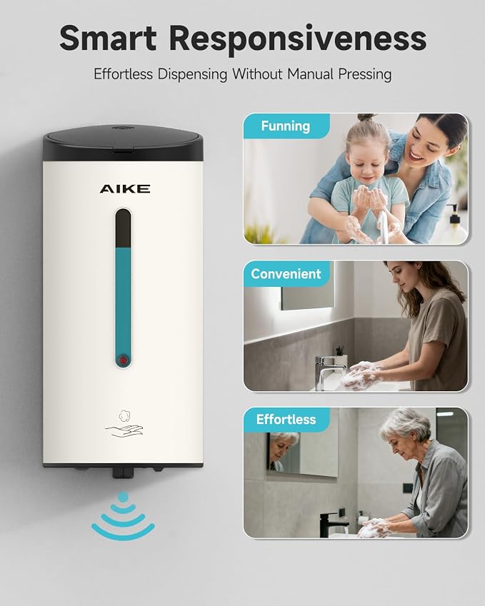 AIKE Wall Mount Automatic Foam Soap Dispenser 25 OZ Commercial Large Capacity - Image 4