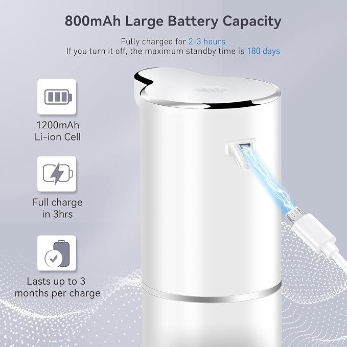 Secura Foaming Soap Dispenser, 10oz/300ml Touchless Automatic Dispenser - Image 2