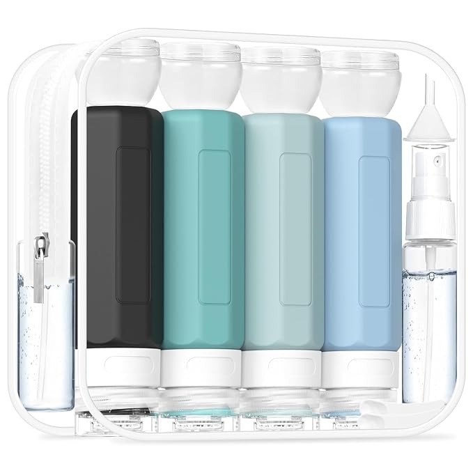 Redfly 17PCS Travel Bottles for Toiletries, TSA Approved Silicone Travel Size by Redfly