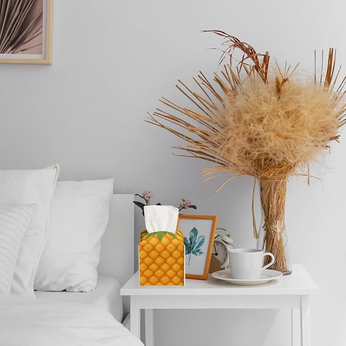 Funny Fruit Tissue Box Cover Summer Cute Yellow Pineapple Leather Tissue Box - Image 7