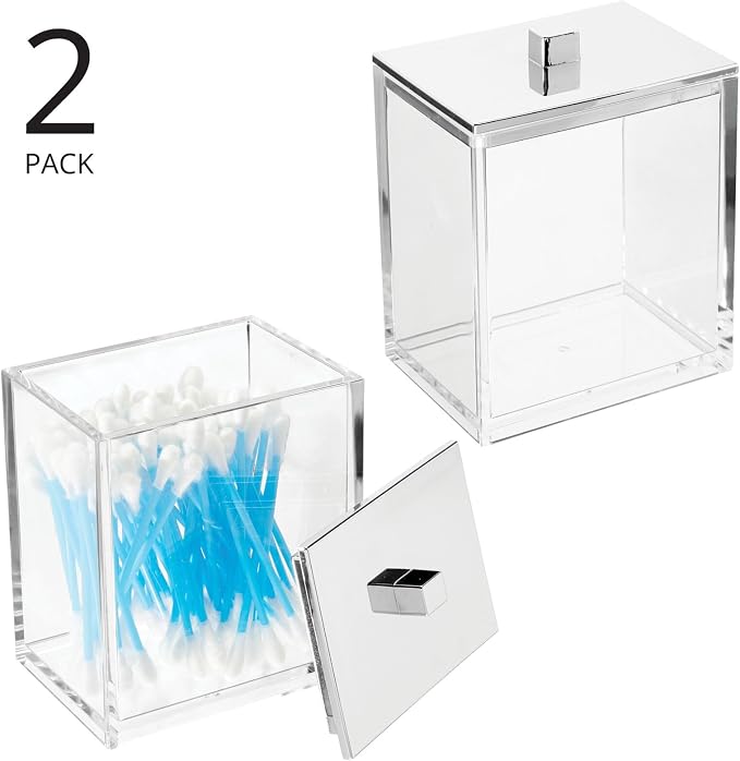 mDesign Plastic Rectangle Apothecary Canister - Image 2