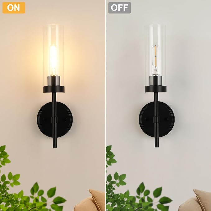 WILON Black Wall Sconces Set of 2, Bathroom Sconces Vanity Light Fixtures - Image 3