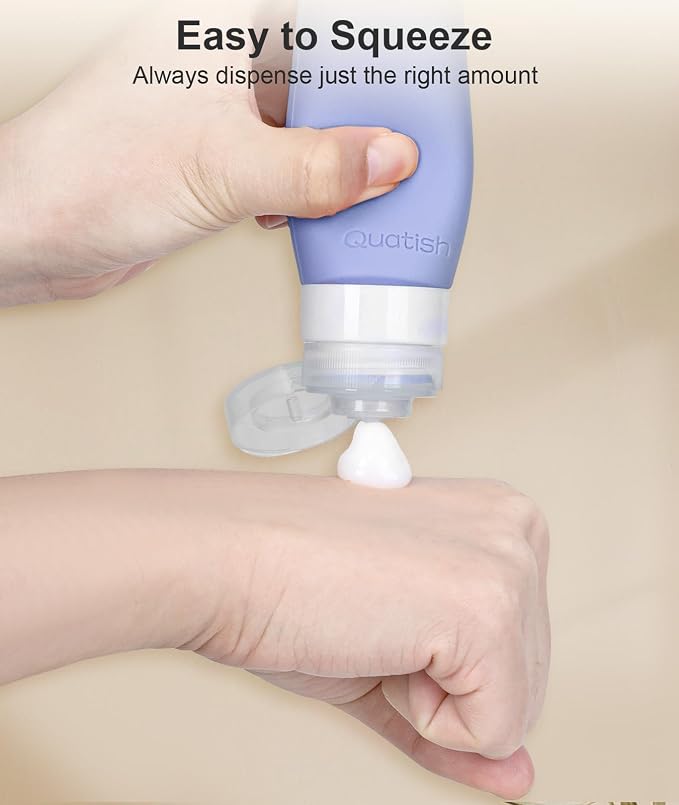 Quatish Travel Bottles for Toiletries 6 Pack, Original Patented Leakproof 3 oz - Image 4