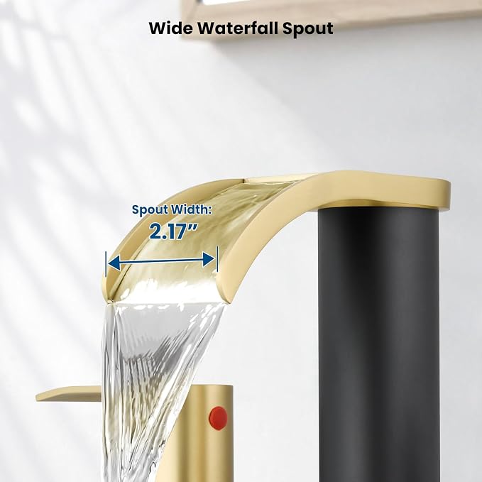gotonovo Waterfall 8 inch Widespread Bathroom Faucet Set Bathroom Sink Faucet 3 - Image 4