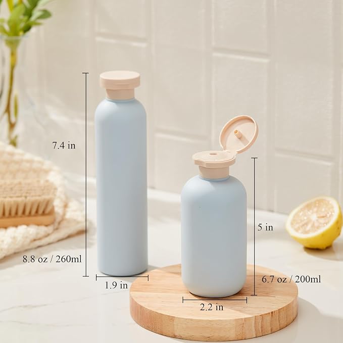 Qeuly Squeeze Bottles with Pump Dispenser and Flip Cap, 8.8 oz Refillable - Image 4