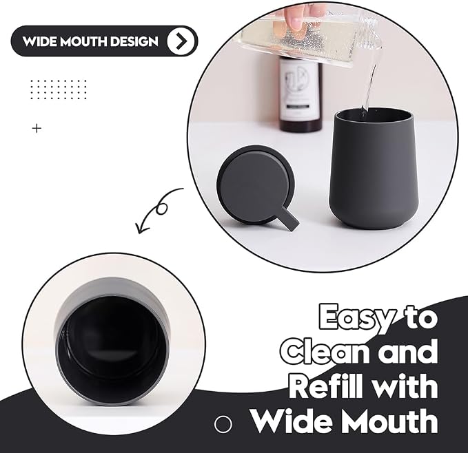Matte Gray Liquid Hand Soap Dispenser Plastic 11 oz - Image 6