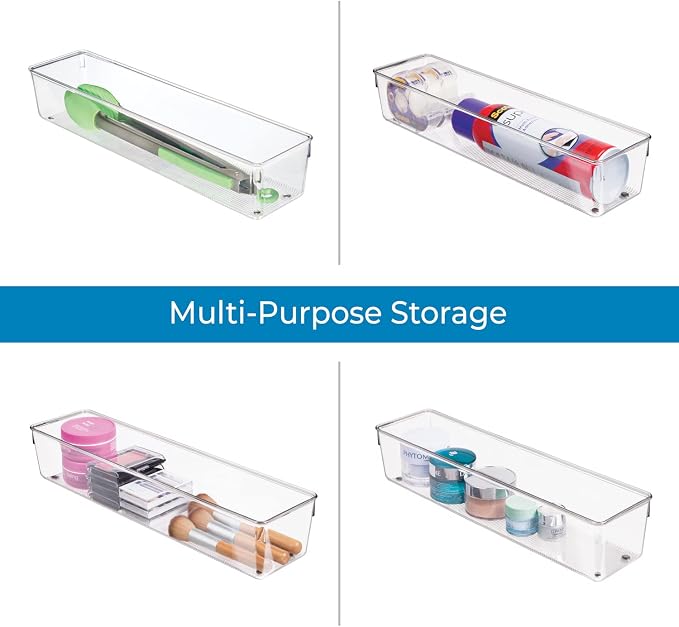 iDesign Recycled Plastic Drawer Organizer, The Linus Collection – 4" x 16" x 3" - Image 5
