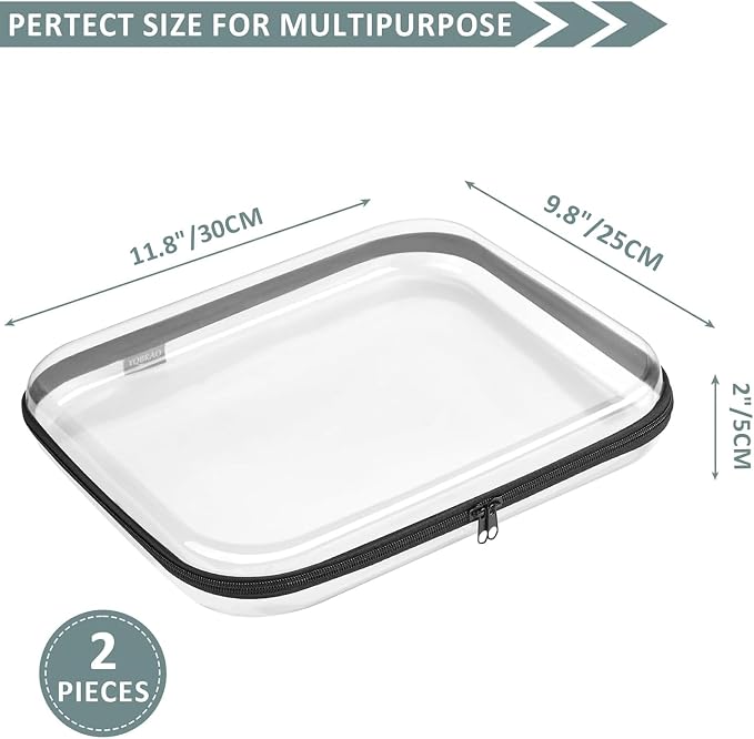Hard Sided Clear Zipper Case for Storage- Professional-Grade Plastic Clear - Image 5
