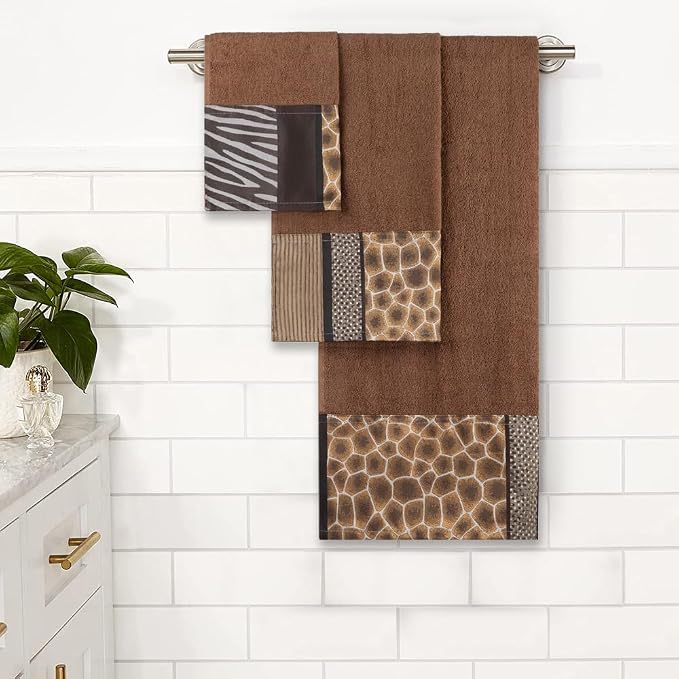 Zahari Home Safari Stripes Animal Bathroom Towel Set - Image 2