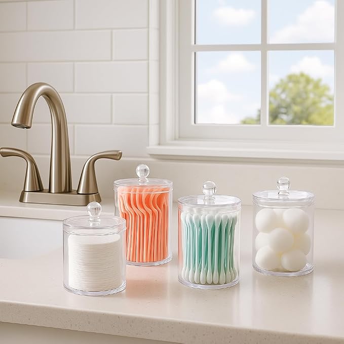 Acrylic Qtip Holder Bathroom Set, Bathroom Containers - Image 4