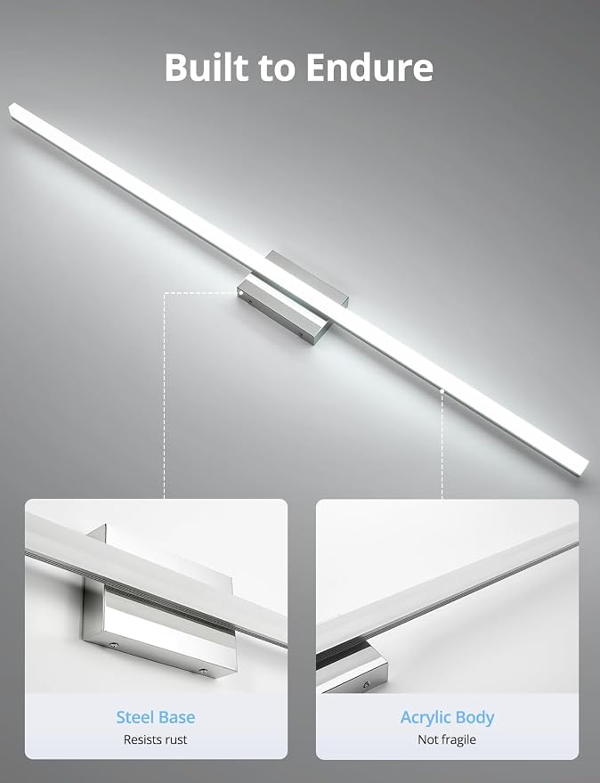 Combuh 48Inch Bathroom Vanity Light Fixtures Extra Long Lighting Bar Above - Image 6