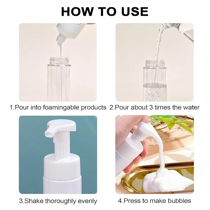Foam Pump Bottle 7oz 2Pcs Foaming Soap Dispenser 200ml Foaming Spray Bottle - Image 3