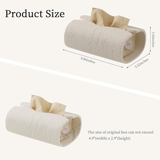 Tissue Box Cover Rectangle, Resin Facial Tissue Holder Covers Toilet Paper - Image 5