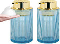 Foaming Soap Dispenser, 12 Oz Blue Glass Foam Hand Soap Dispenser, Refillable by Tonxus