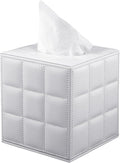 Tissue Box Cover Square Tissue Box Holder PU Leather Facial Organizer by XNONE