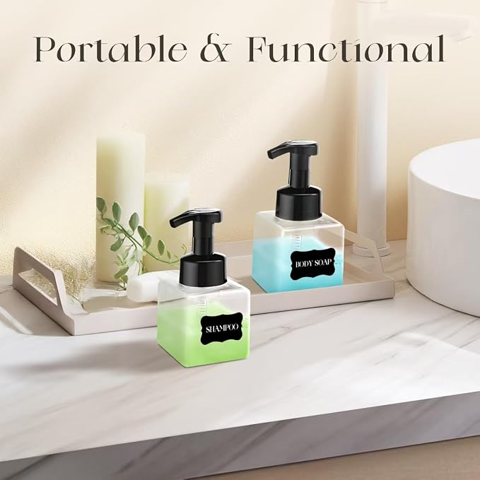 8.5 oz Foaming Soap Dispenser Plastic Foaming Pump Bottle, Refillable Dispenser - Image 6
