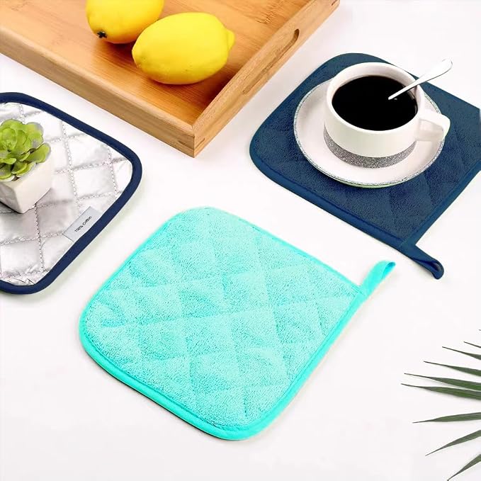 meioro 4-Pack Pot Holders for Kitchen High Heat Resistant Potholder, 100% - Image 4
