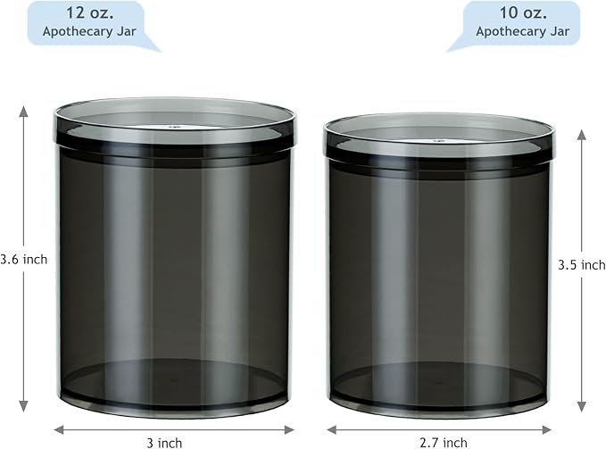 SheeChung 4-Pack Black Stackable Apothecary Jars - Image 6