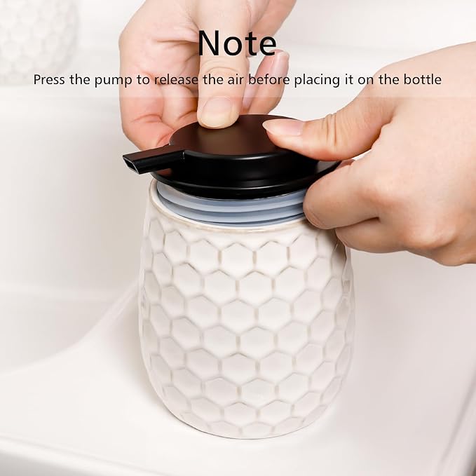 Foaming Soap Dispenser, 12OZ Ceramic Foam White Hand Soap Dispenser - Image 7