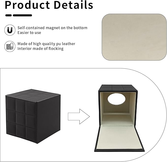 Tissue Box Cover Square Tissue Box Holder PU Leather Facial Organizer - Image 5