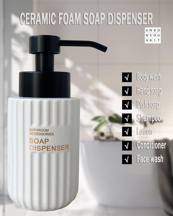 11.5 Oz Foaming Soap Dispenser for Bathroom, Kitchen Foam Soap Dispenser - Image 3
