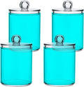 Teal Green Qtip Holder Organizer Dispenser Cotton Swabs Cans Plastic Jars by SHJI