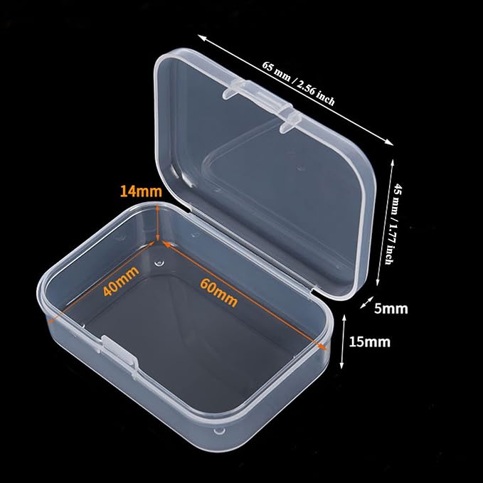 100 Pack Rectangular Mini Clear Plastic Storage Containers Box - Image 2