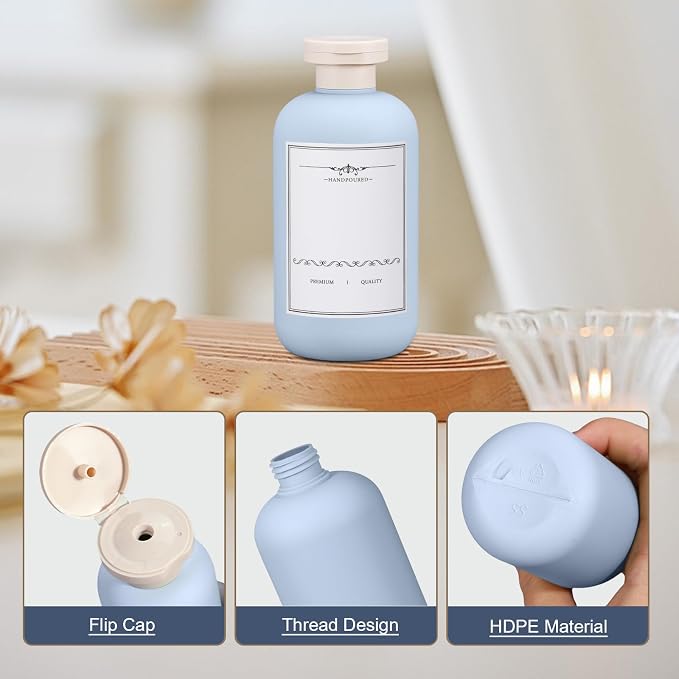 6.8oz Travel Bottles for Toiletries, Empty Plastic Squeeze Bottles - Image 3