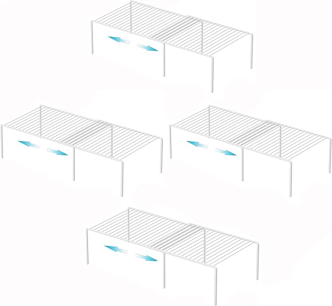 iPEGTOP Freezer Cabinet Storage Shelf Set of 4, 8 Pieces Expandable Metal by iPEGTOP