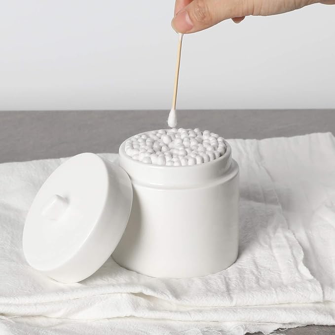 LEETOYI Ceramic Cotton Swabs Holder Organizer - Image 5