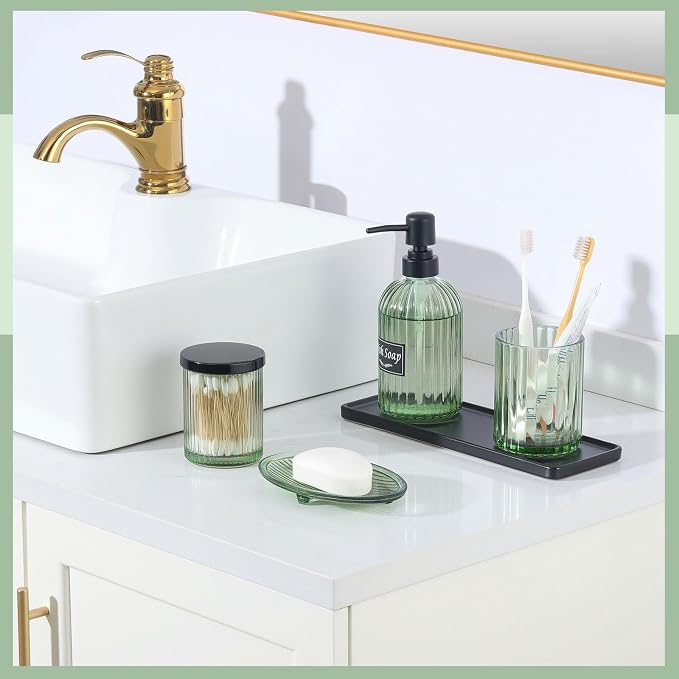 Shinowa Bathroom Accessories Set, Toothbrush Holder, Q-Tips Holder, Soap Dish - Image 2