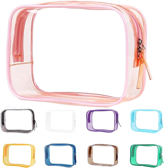 Buminee Clear Pouch Small, 6.6"x2.3"x4.7" Size TSA Approved Toiletry Bag by Buminee