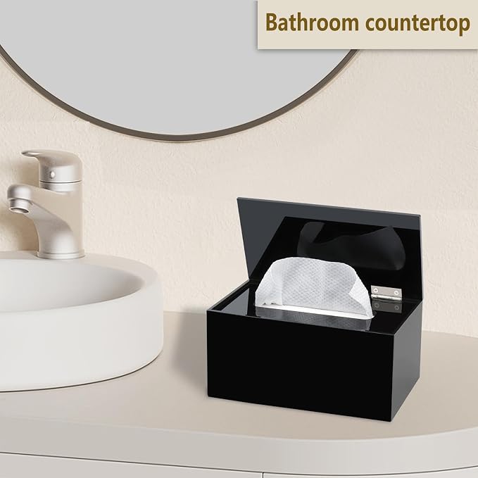 Wipes Holder Container Refillable, Acrylic Dispenser Box - Image 4