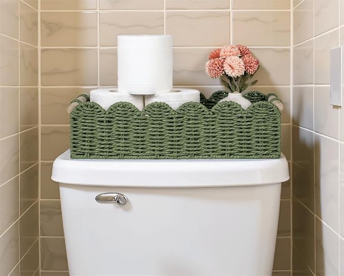 CubesLand Toilet Paper Storage Basket, Scalloped Edge Shelves Basket - Image 6