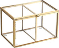 Hipiwe 2 Slots Glass Qtip Holder Gold Q-tip Storage Box by Hipiwe