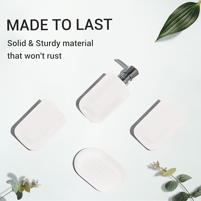 4 Piece Bathroom Accessories Set, Plastic Bathroom Accessory Set, Toothbrush - Image 6