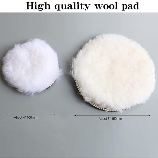 9PCS 4" 6 Inch Natural Wool Polishing Buffing Pad Kit, Polishing Buffing Wheel - Image 3
