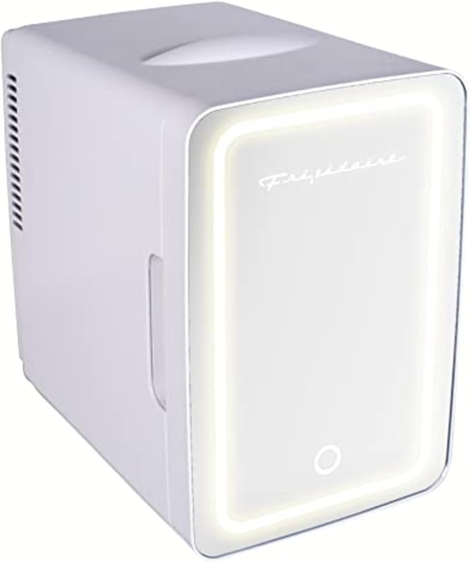 Frigidaire Mini Personal Fridge Cooler, LED Lighted Mirror, 6.5L Capacity by Frigidaire