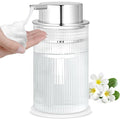 NiHome 14oz Ribbed Glass Foaming Hand Soap Dispenser, High-Capacity Easy to by NiHome
