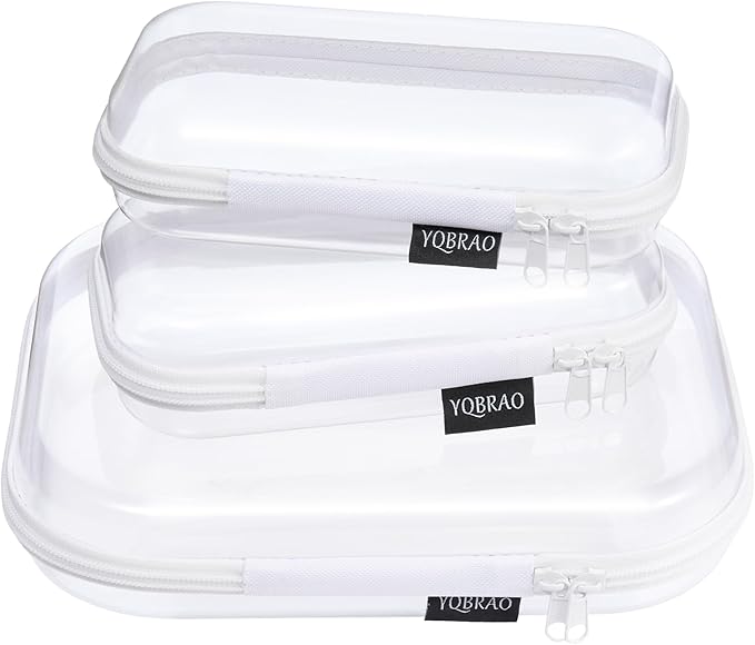 3 Pack Clear Hard Shell Zipper Case by Unknown