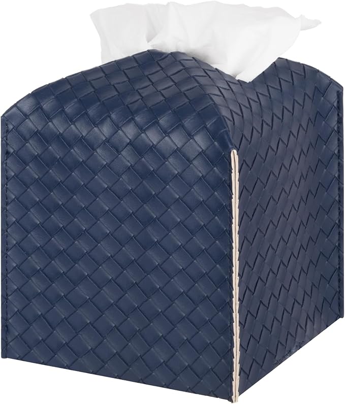 Tissue Box Cover PU Leather Tissue Holder Square Facial Tissue Case Facial by zoocatia